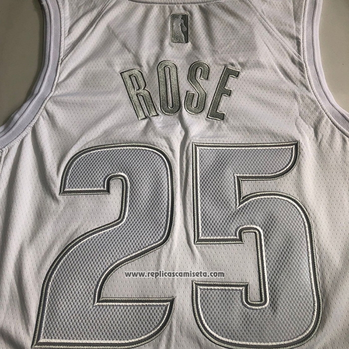 Camiseta Detroit Pistons Derrick Rose #25 MVP Blanco
